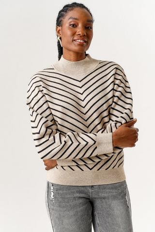 Stripe Crew Neck Knit