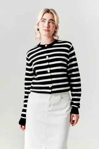 Stripe Knit Cardigan