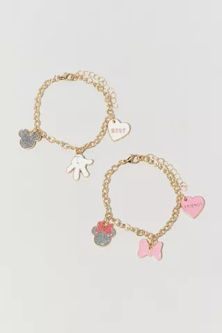 2 Pack Minnie Mouse Best Friends Bracelet Set