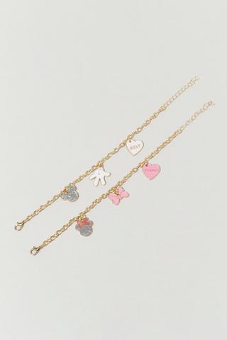 2 Pack Minnie Mouse Best Friends Bracelet Set