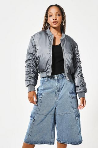 Cropped Bomber Jacket