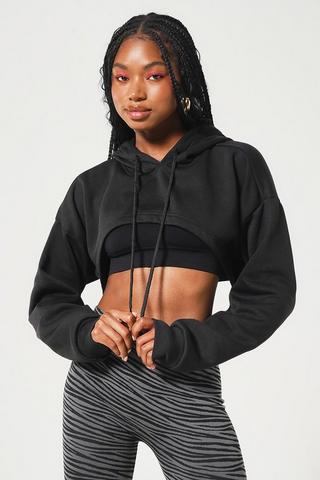 Black hooded shop top womens