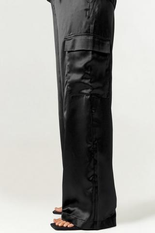 Satin Cargo Pants