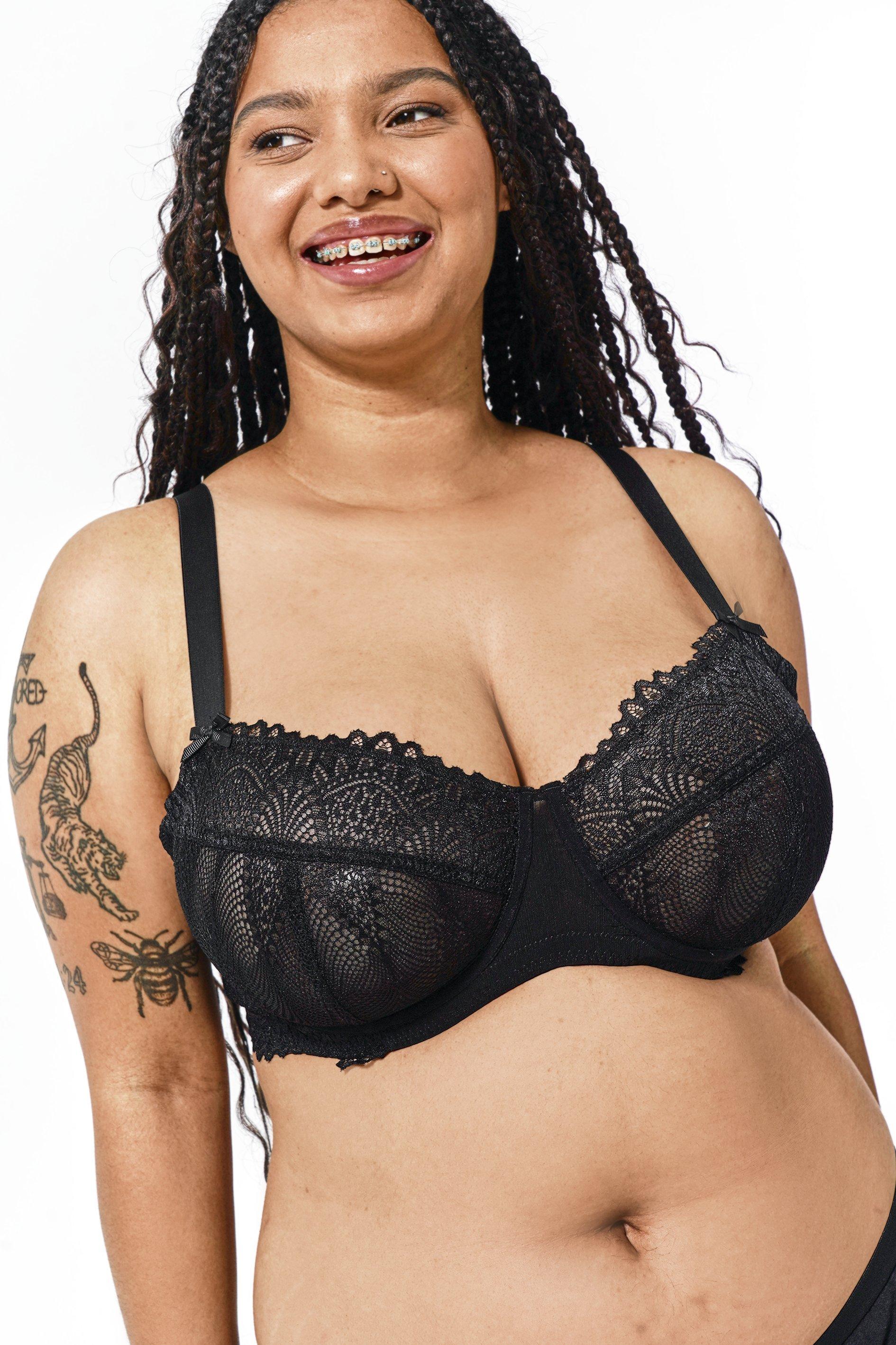 Womens Plus Size Underwear Sexy Lace Bras Large Busts Wireless See Through  Bralette for Women Front Closure Crop Bra (Color : Black, Size :  XXXXXXL/XXXXXX-Large) : : Clothing, Shoes & Accessories