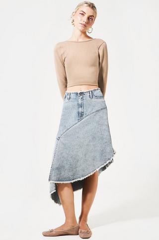 Asymmetrical Denim Skirt