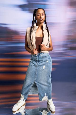 Denim Jeans Skirts Bra - Buy Denim Jeans Skirts Bra online in India