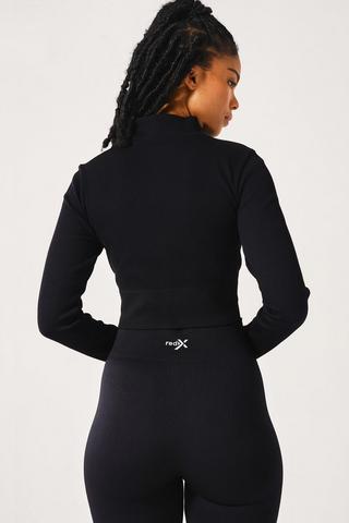 Seamless Zip Through Crop Top