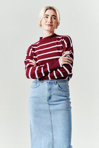 Stripe Crew Neck Knit