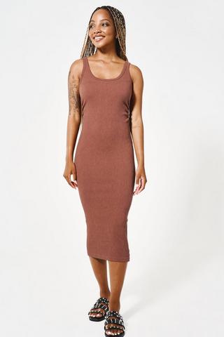 Wide Rust Brown Dress, Made in South Africa