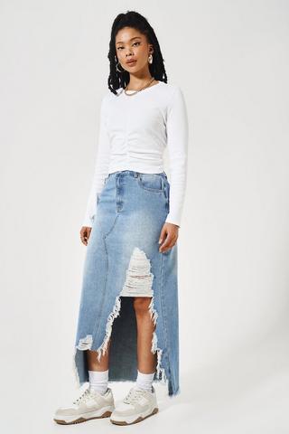 Denim Maxi Skirt
