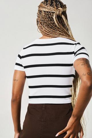 Stripe Seamless Fitted Top