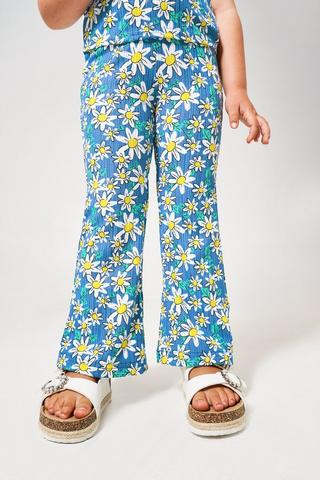 Short Sleeve Top And Flare Leg Pants Set