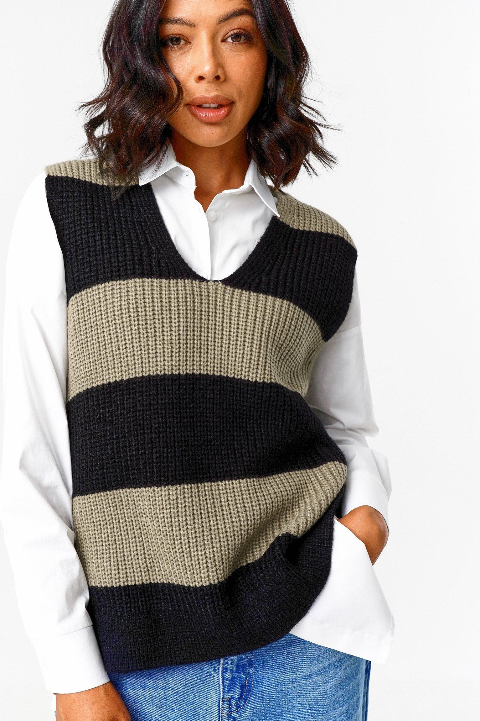 Ladies Stripy Cotton Vest main image 1