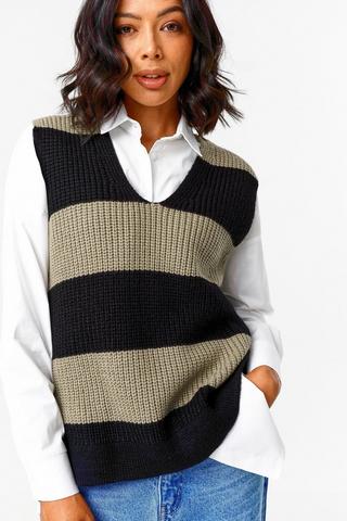 Stripe Knit Vest