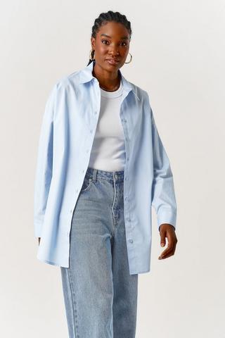 POPLIN OVERSIZE SHIRT AND PANTS MATCHING SET