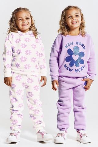 Disney Minnie Mouse Girls Fleece 2 Pack Jogger Pants Toddler to Big Kid