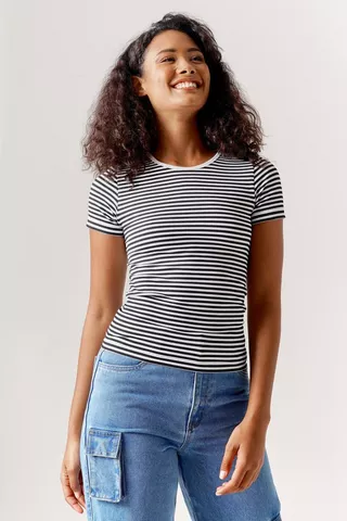 Stripe Seamless Fitted Top