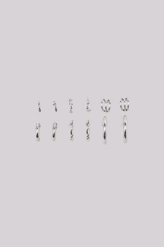 6 Pack Hoop Earrings