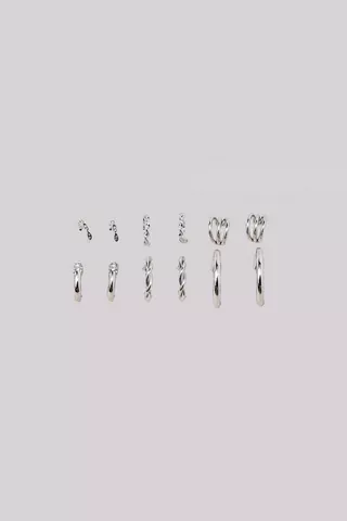 6 Pack Hoop Earrings