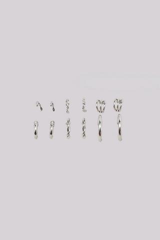 6 Pack Hoop Earrings