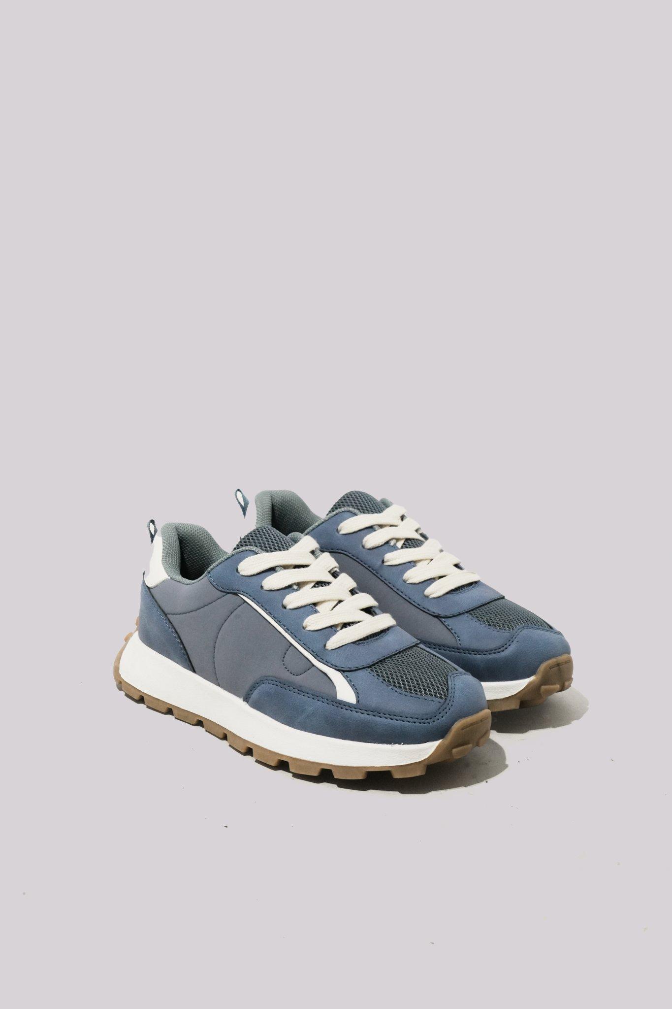 Shoe The Bear Valda Lace Up Trainer With Colour Bloc Detail White/blue