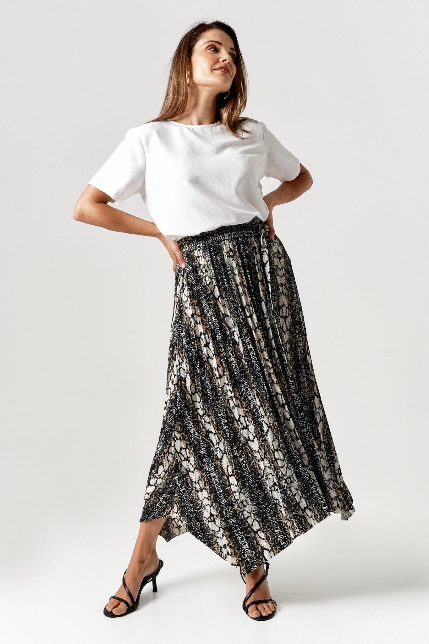 Only - Onljean Pleat Skirt - 4858011 Washed Black