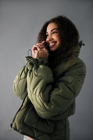 Quilted Puffer Bomber Jacket