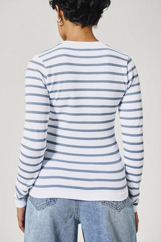 Stripe Seamless Long Sleeve Top