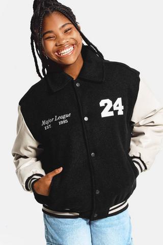 Bomber jacket girls black best sale