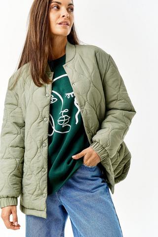 Quilted Puffer Bomber Jacket