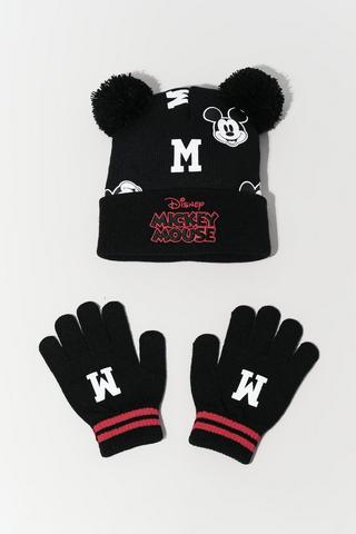 Mickey Mouse Beanie And Gloves Set