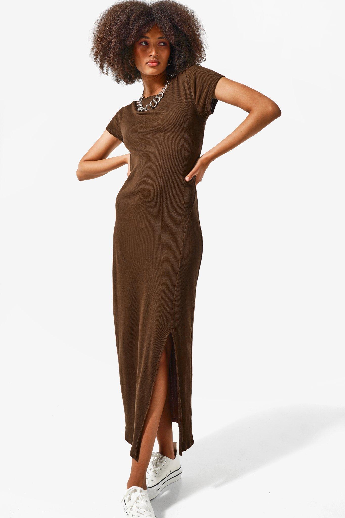 maxi ribbed bodycon dress