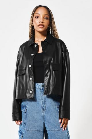 Pleather Shacket