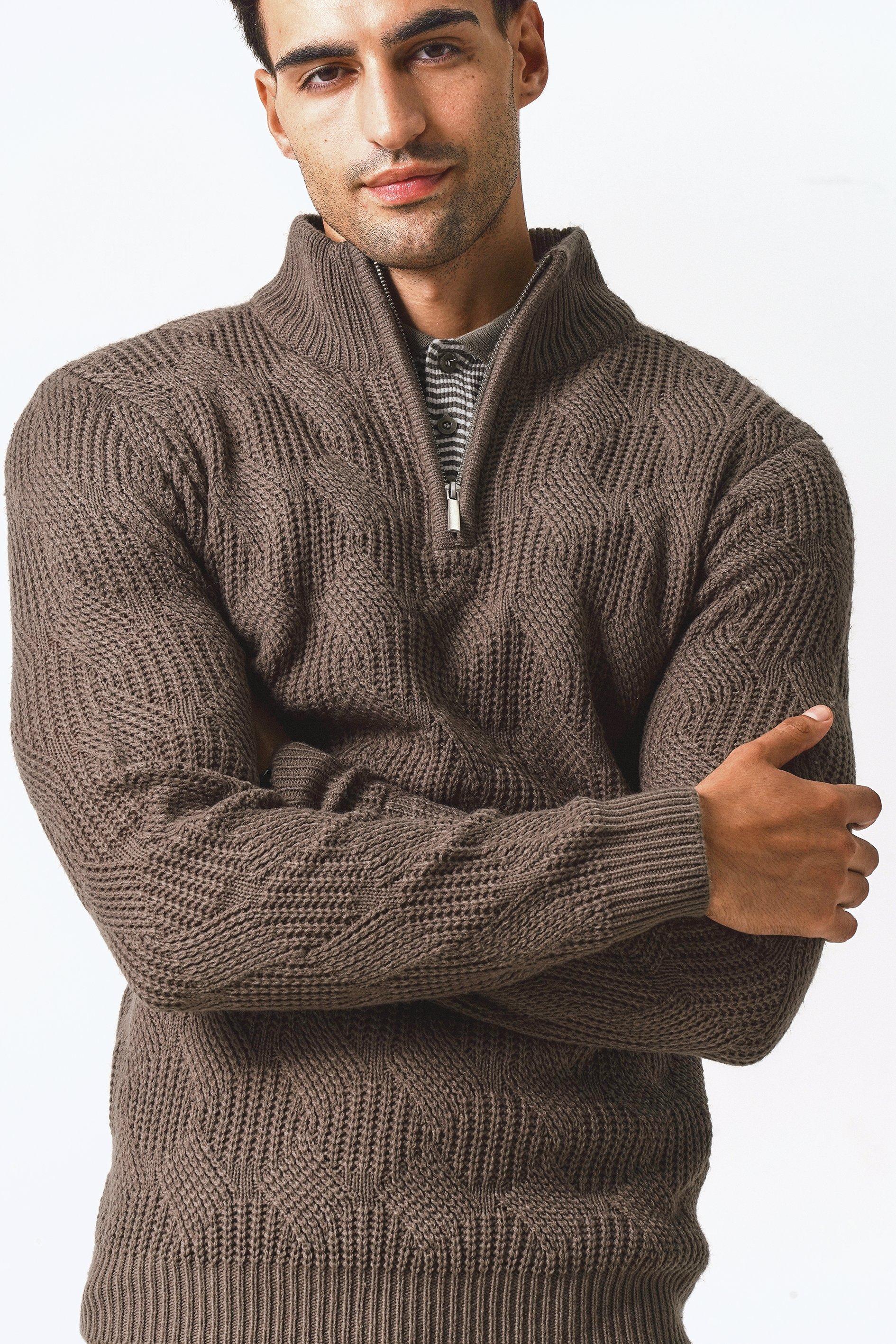 Walnut Wool Cable Knit main image 1