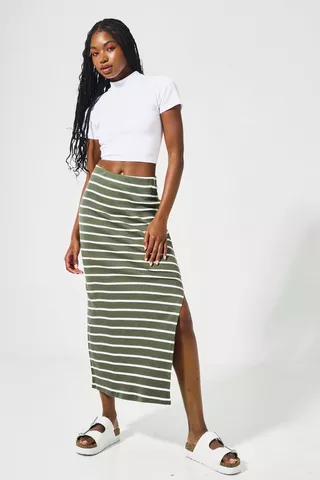 Stripe Midi Skirt