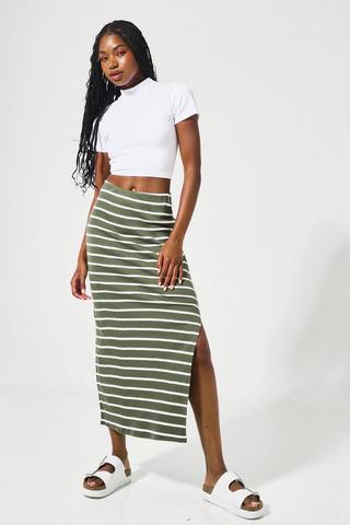 Stripe Midi Skirt