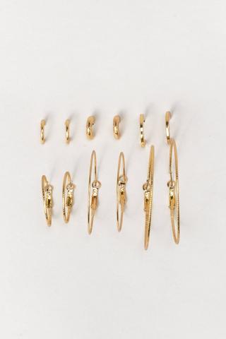 6 Pack Hoop Earrings