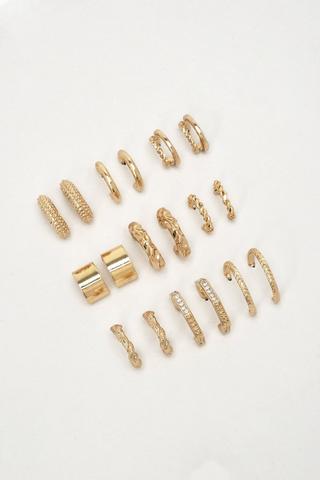 9 Pack Hoop Earrings