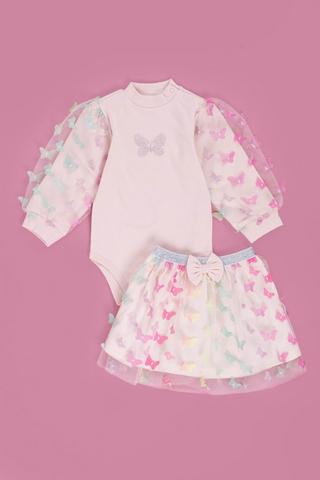 Butterfly Body Vest And Skirt Set