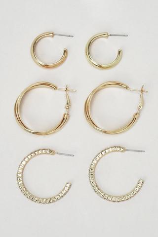 3 Pack Hoop Earrings