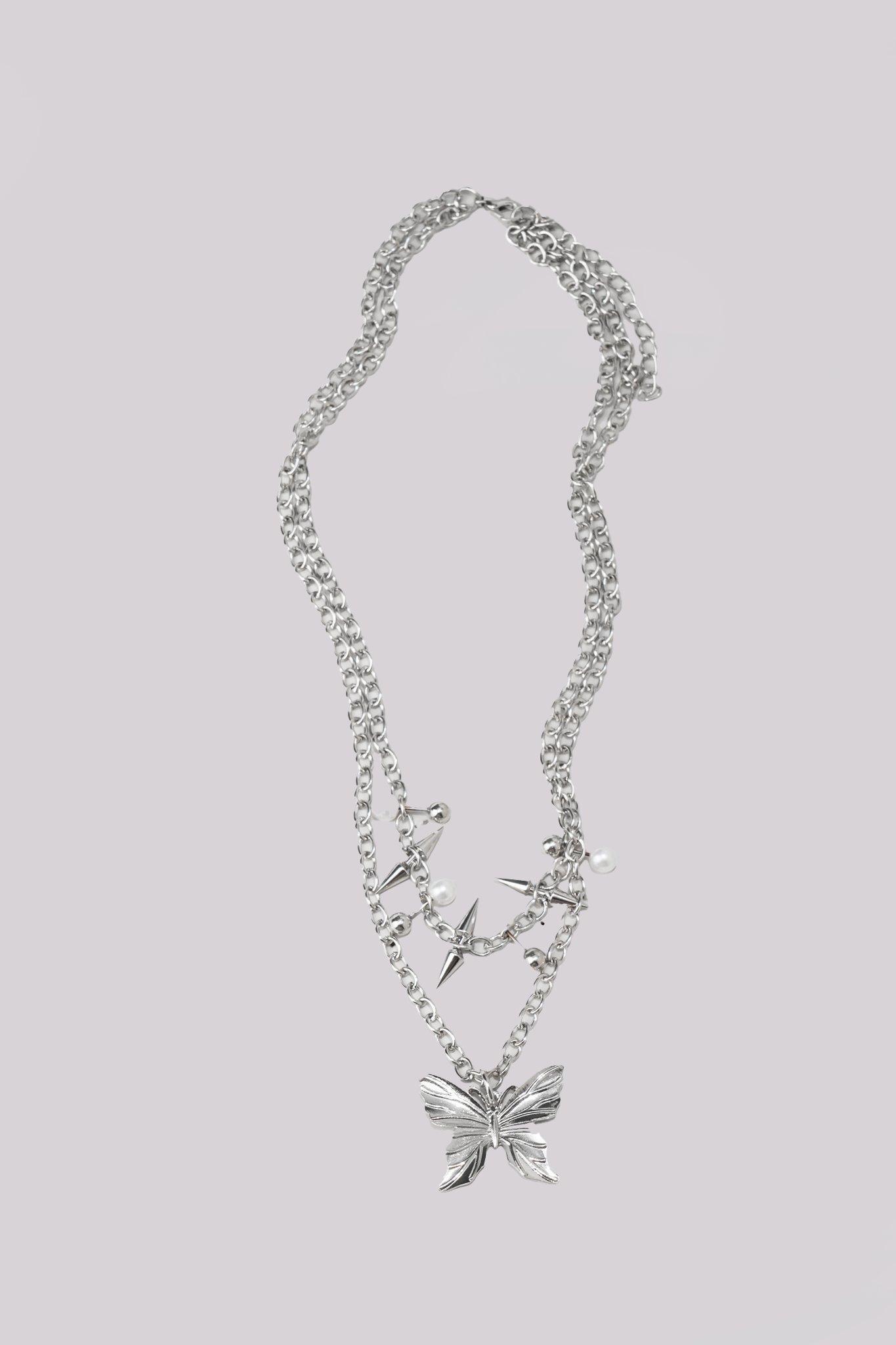 Floral Pendant Layered Necklace 01012635082