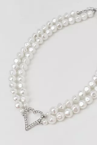 Oyster Bead Heart Necklace