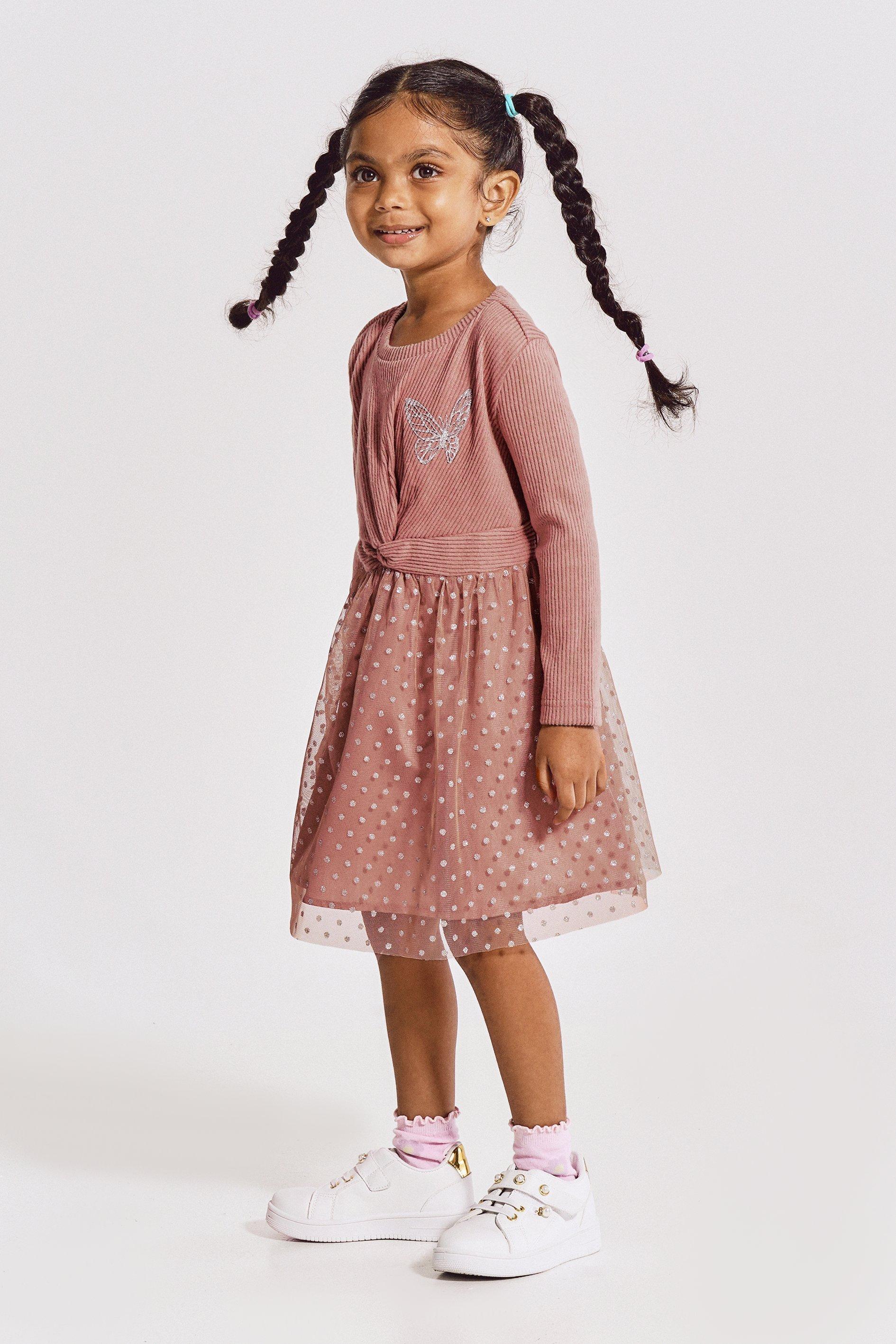 Girls Checkered Fit and Flare Frock Dress