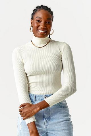 Knit Poloneck Top