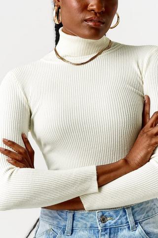 Knit Poloneck Top