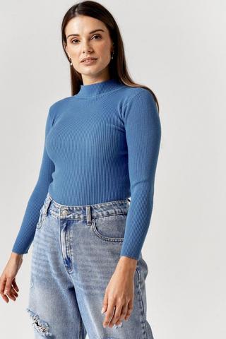 Turtle Neck Knit Top