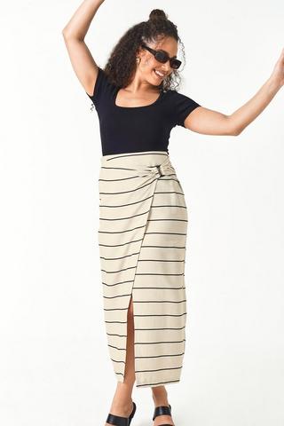 Stripe Wrap Skirt
