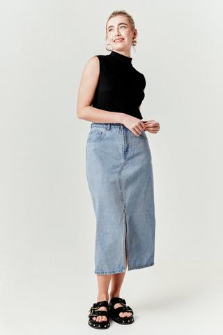 Denim Midi Skirt