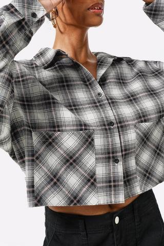 Cropped Flannel Shirt