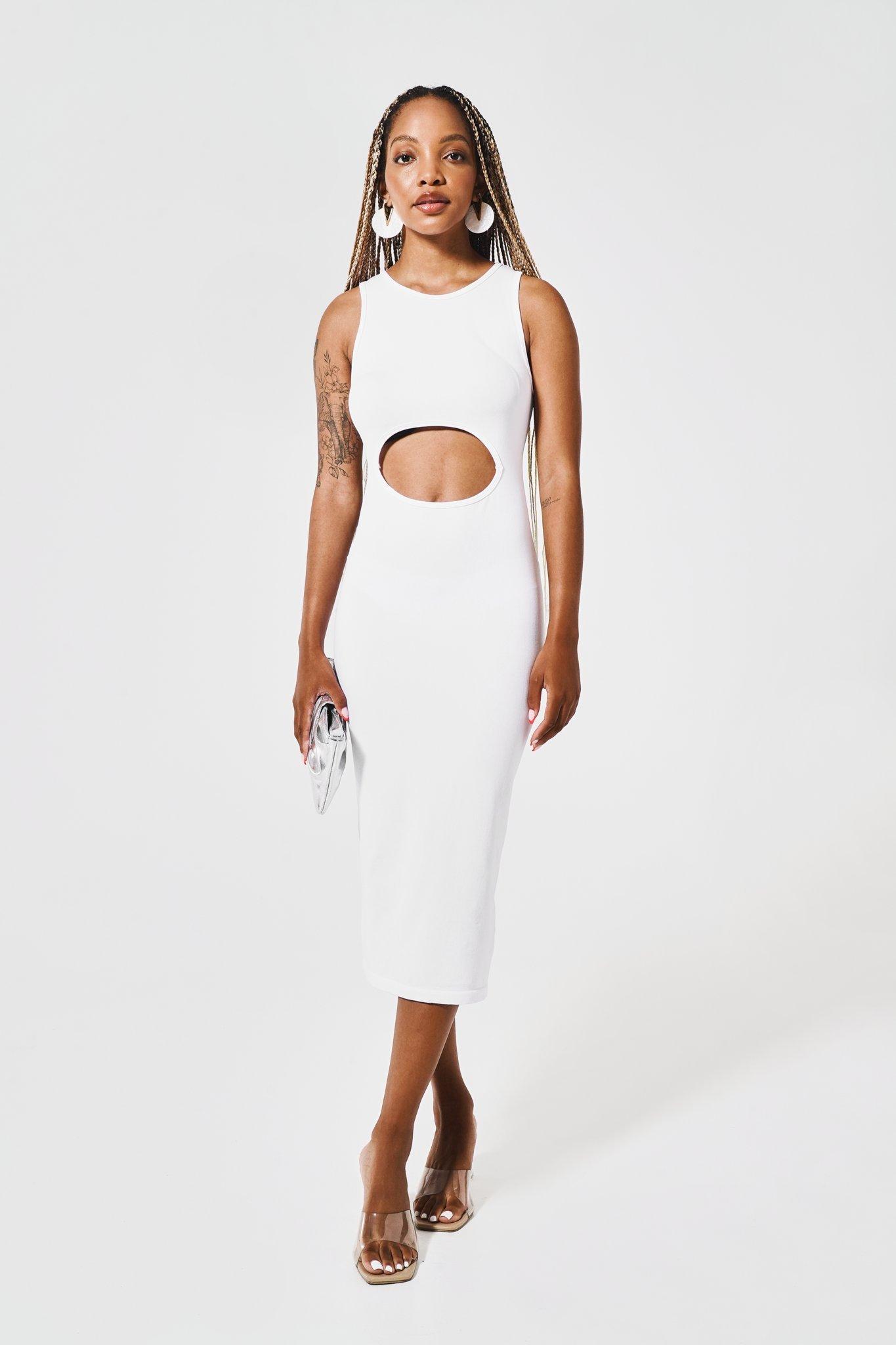 All Over Printed Sleeveless Bodycon Dress